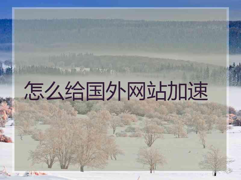 怎么给国外网站加速 怎么给国外网站加速