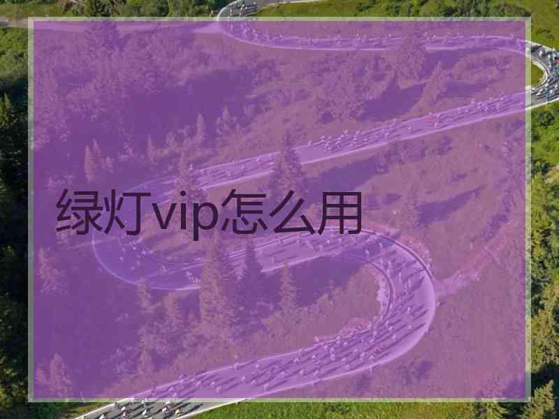 绿灯vip怎么用