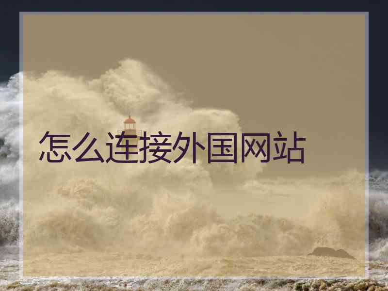 怎么连接外国网站