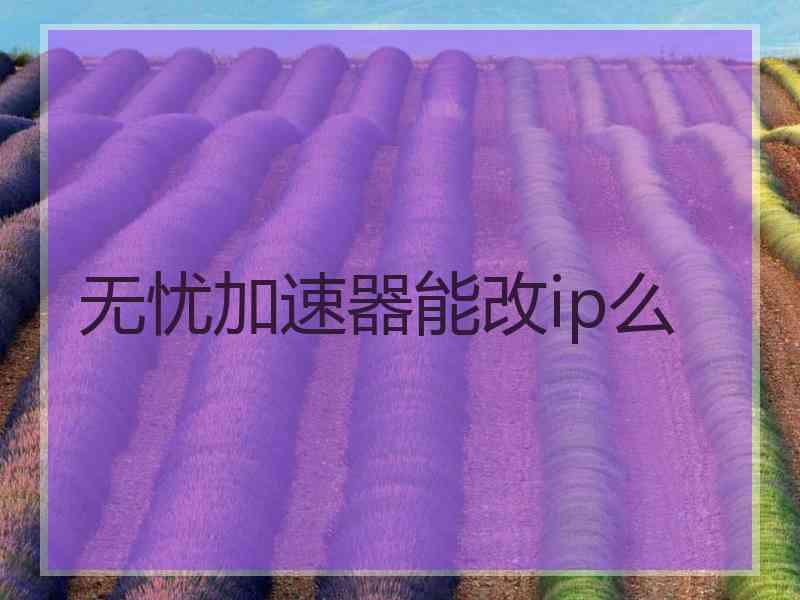 无忧加速器能改ip么