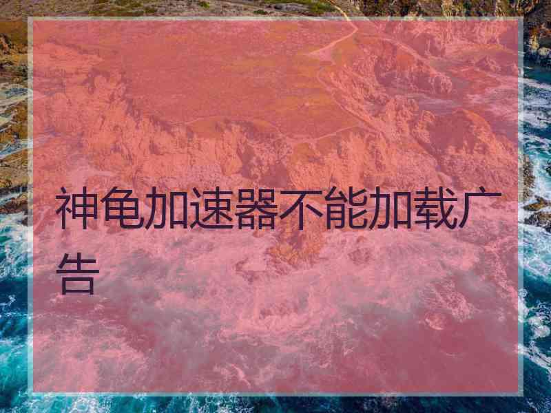 神龟加速器不能加载广告