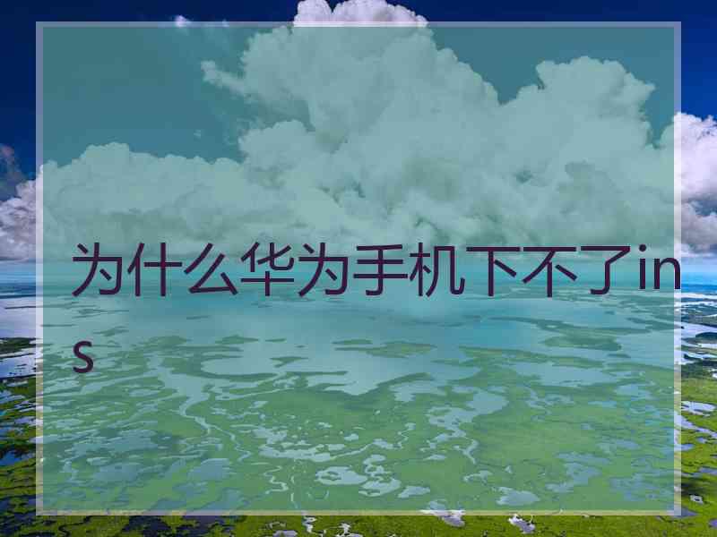 为什么华为手机下不了ins
