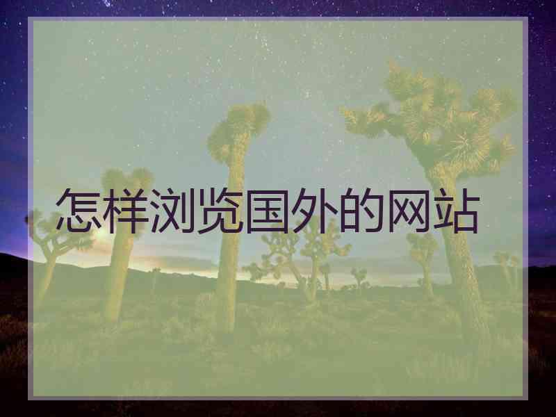 怎样浏览国外的网站