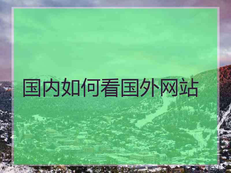 国内如何看国外网站