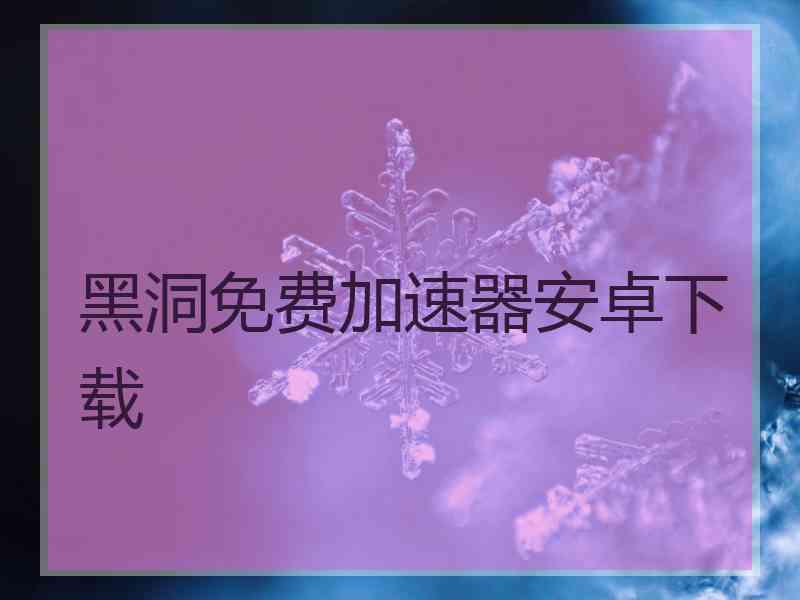 黑洞免费加速器安卓下载