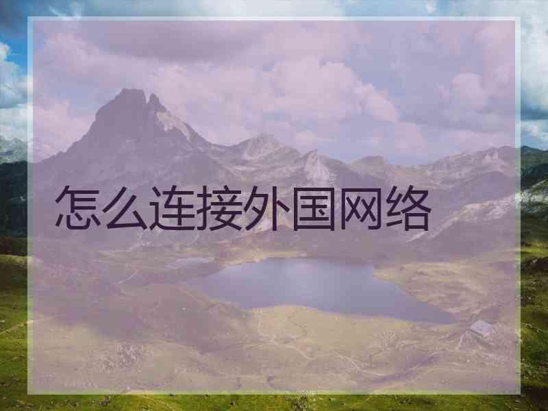 怎么连接外国网络