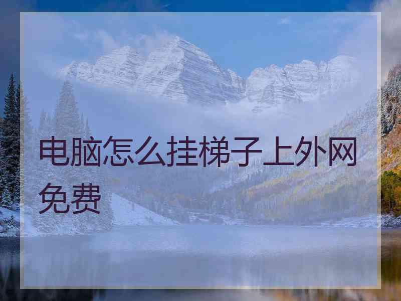电脑怎么挂梯子上外网免费