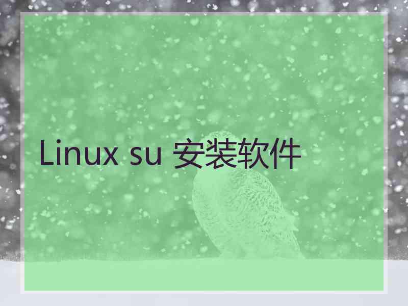 Linux su 安装软件