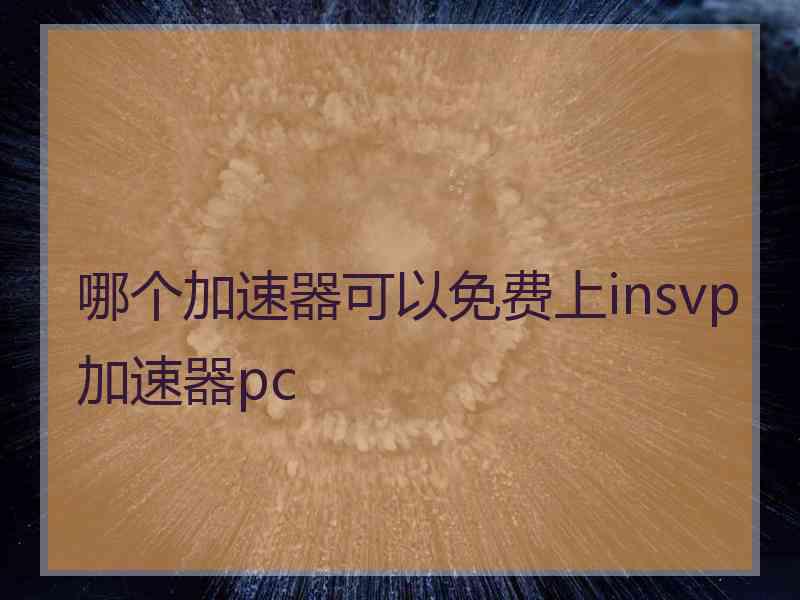 哪个加速器可以免费上insvp加速器pc