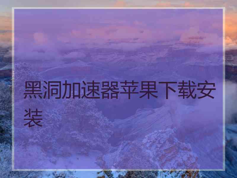 黑洞加速器苹果下载安装