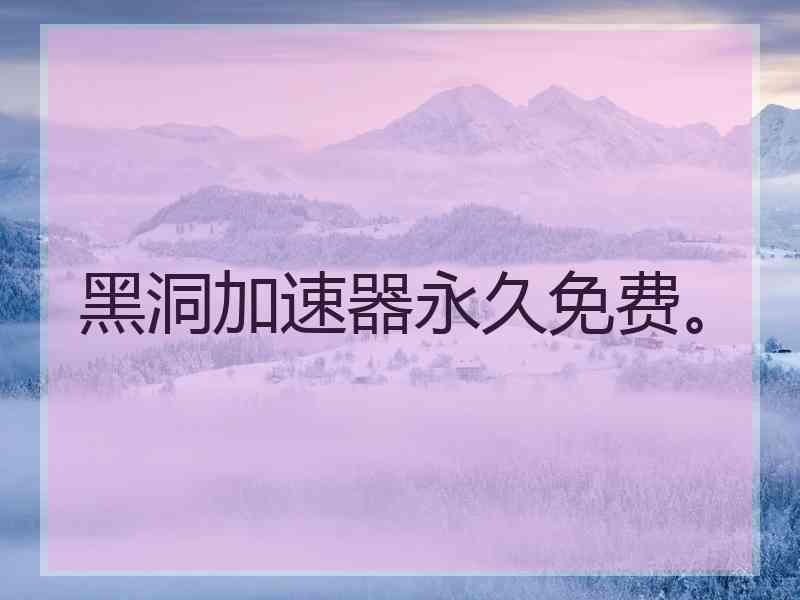 黑洞加速器永久免费。