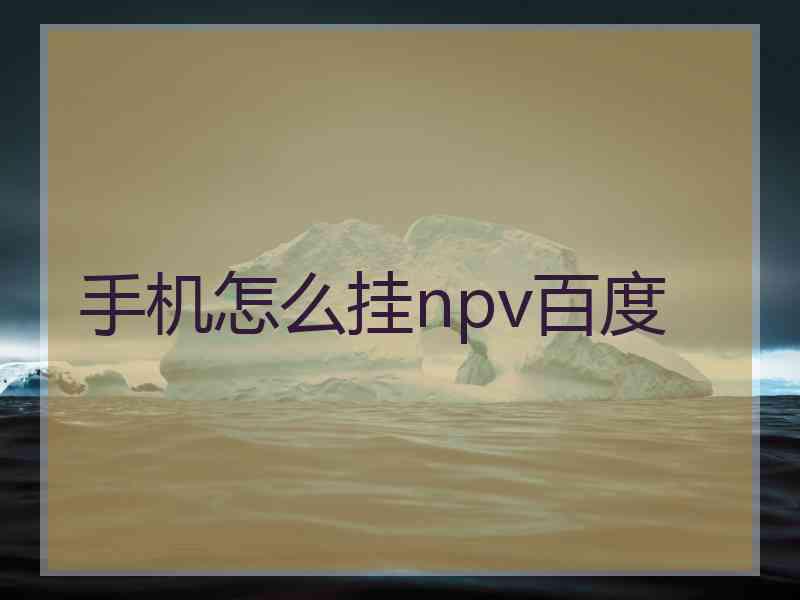 手机怎么挂npv百度