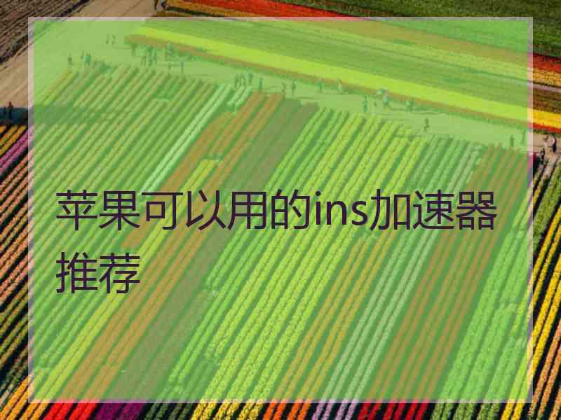 苹果可以用的ins加速器推荐