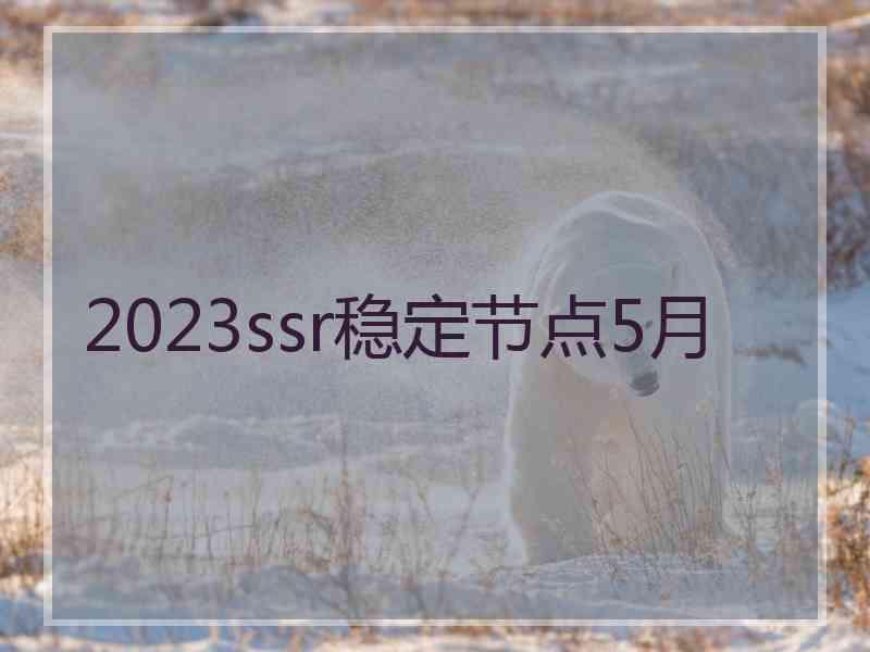 2023ssr稳定节点5月