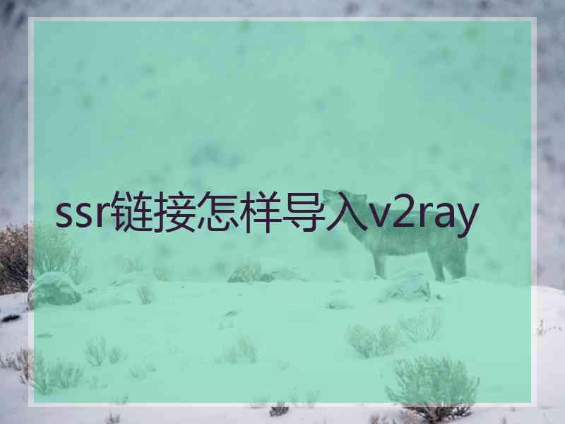 ssr链接怎样导入v2ray