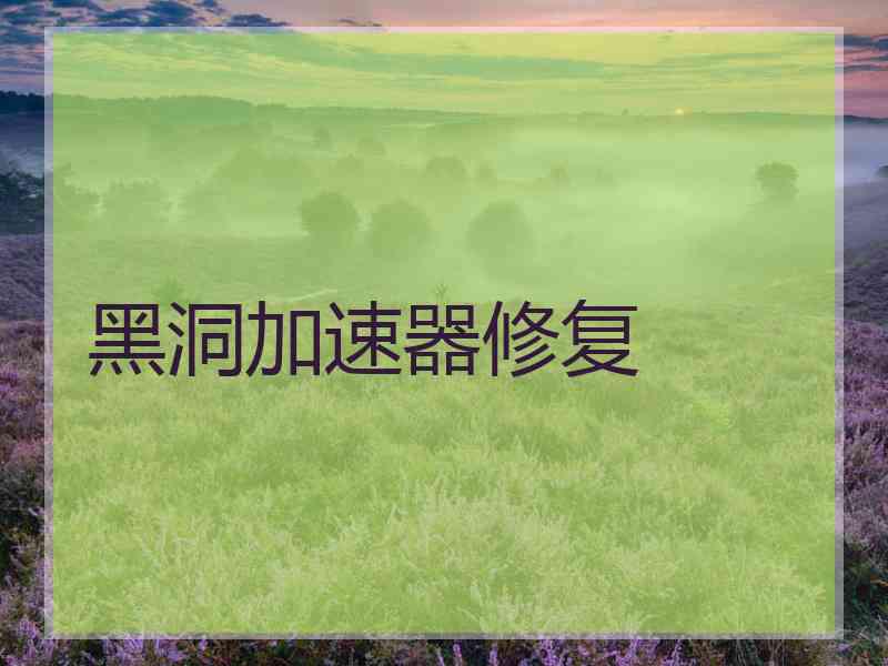 黑洞加速器修复