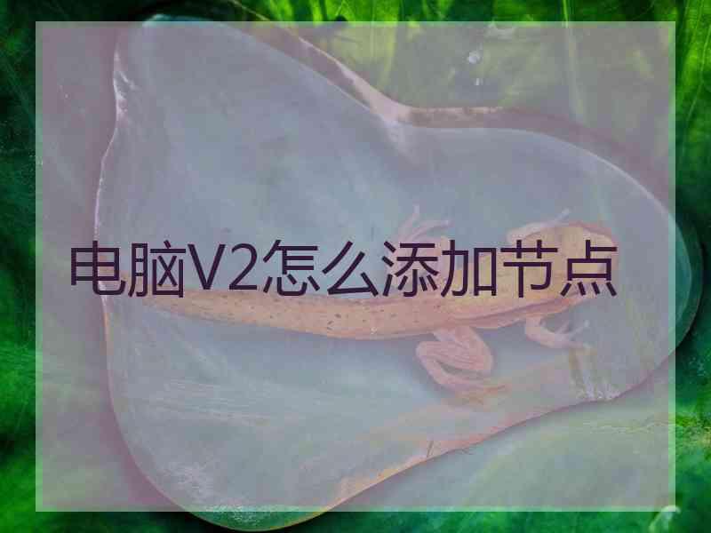 电脑V2怎么添加节点