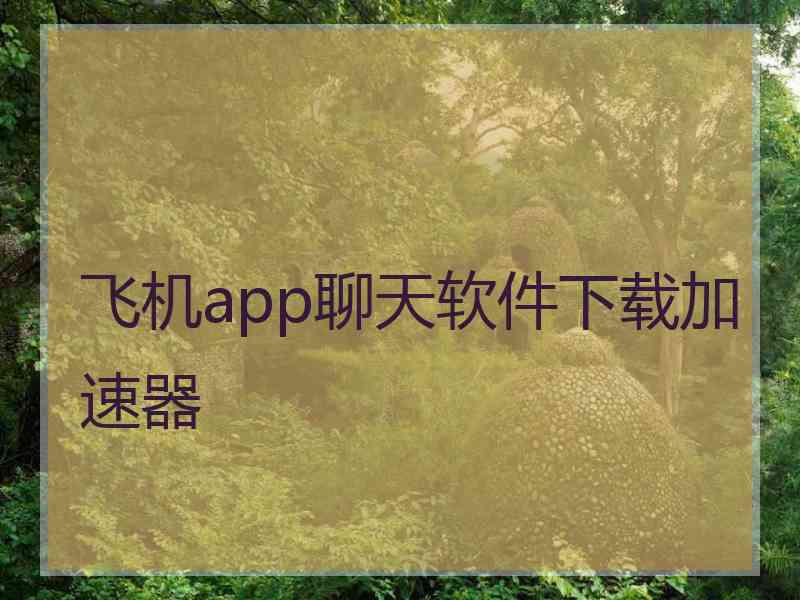 飞机app聊天软件下载加速器
