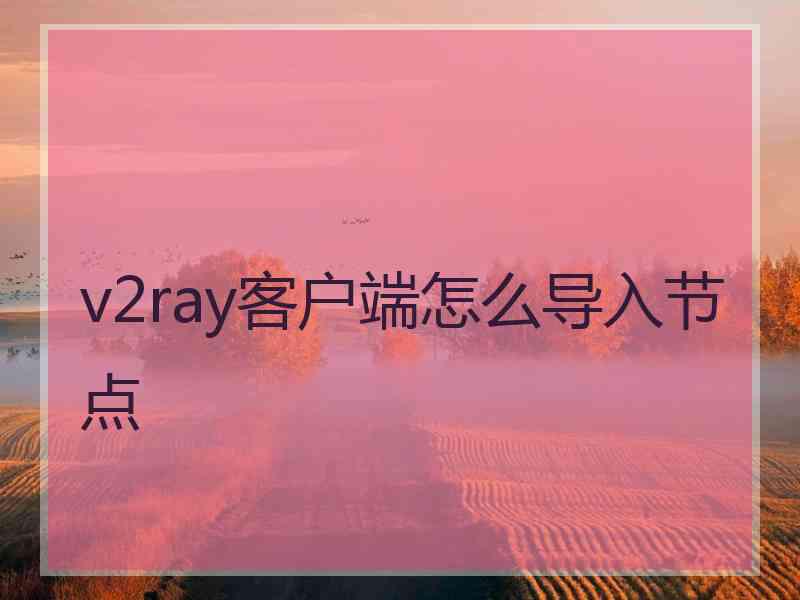 v2ray客户端怎么导入节点