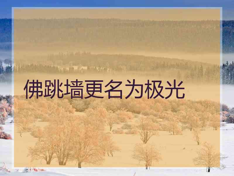 佛跳墙更名为极光