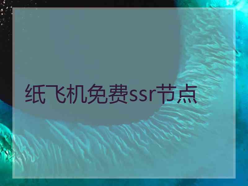 纸飞机免费ssr节点