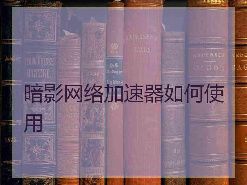 暗影网络加速器如何使用