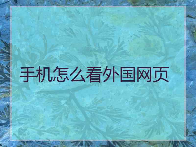 手机怎么看外国网页
