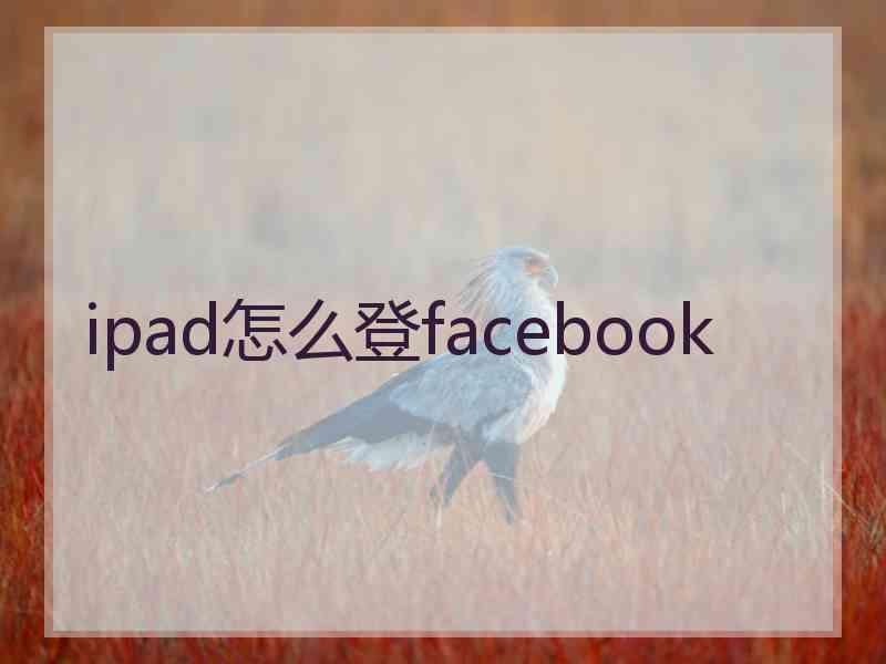 ipad怎么登facebook