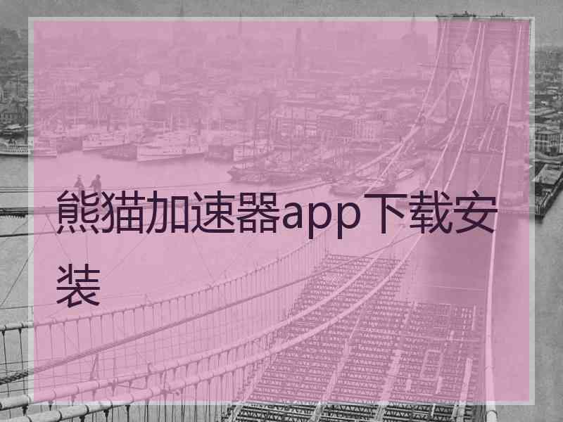 熊猫加速器app下载安装