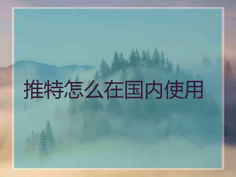 推特怎么在国内使用