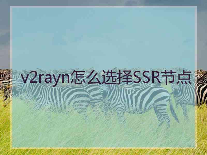 v2rayn怎么选择SSR节点