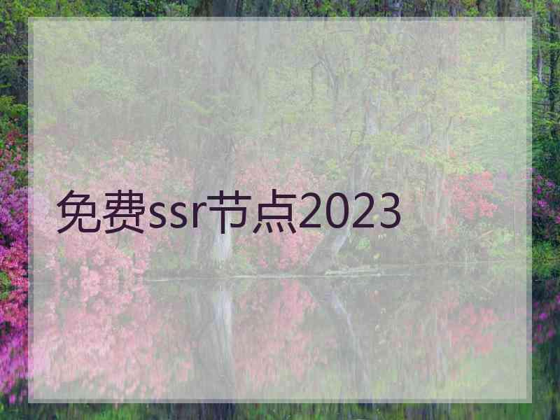 免费ssr节点2023