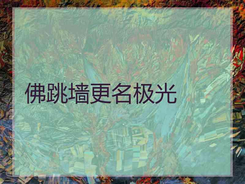 佛跳墙更名极光