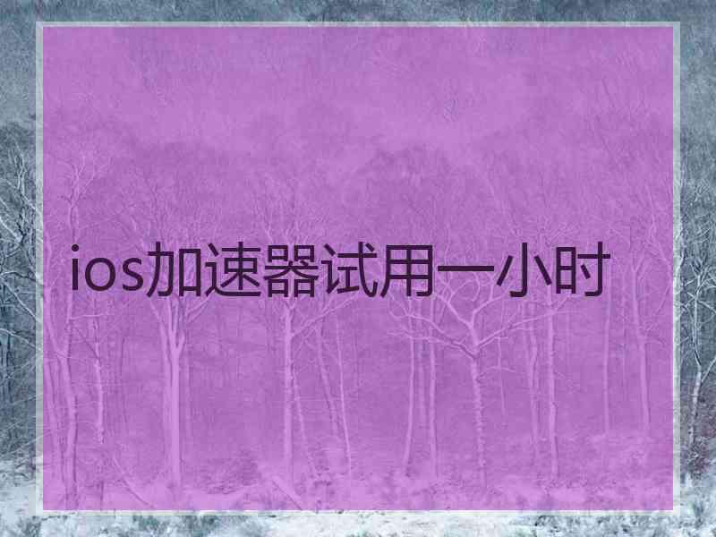 ios加速器试用一小时
