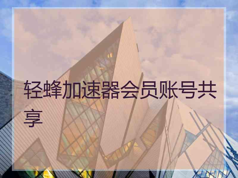 轻蜂加速器会员账号共享