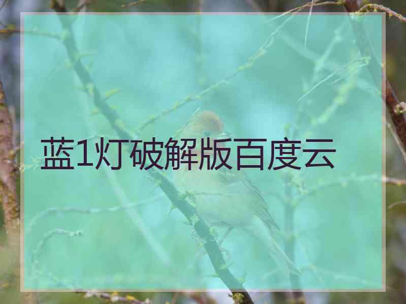蓝1灯破解版百度云